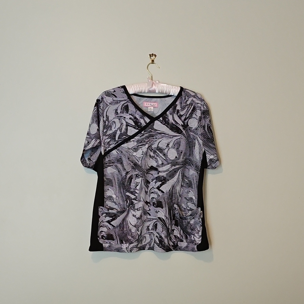 Stylish Black and Gray Women's KOI Scrub Top